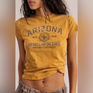 Arizona State Graphic Tee Mustard Yellow Grand Canyon Shirt Size M